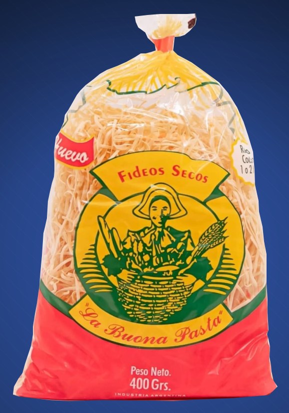 Bolsa impresa de fideos secos